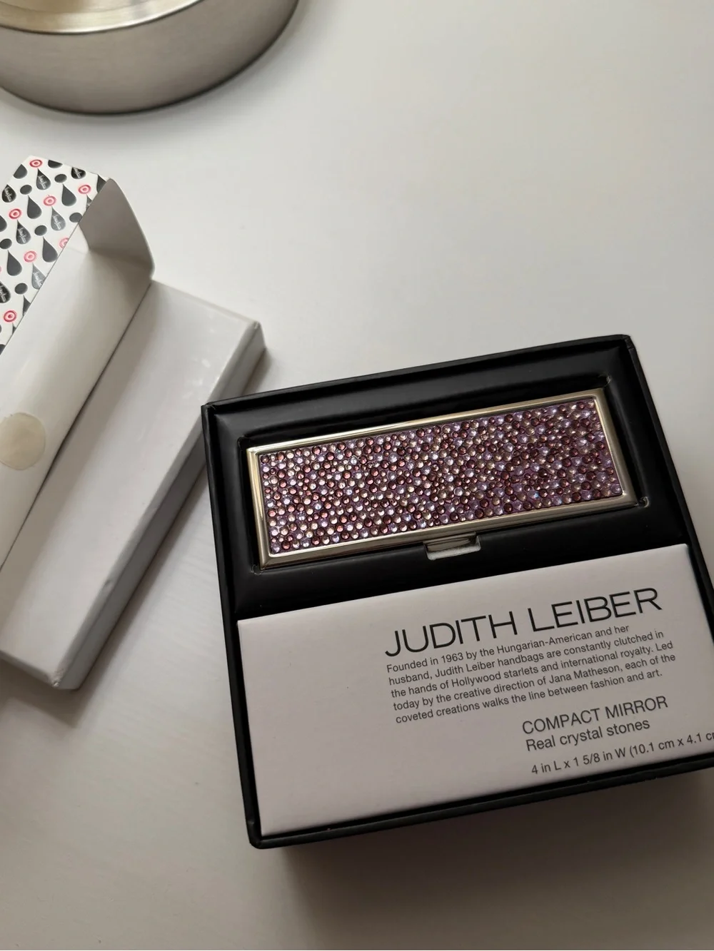 Judith Leiber x Target Neiman Marcus Purple Crystal Compact Mirror w/ Dust Bag